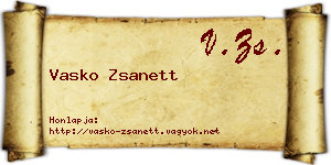 Vasko Zsanett névjegykártya